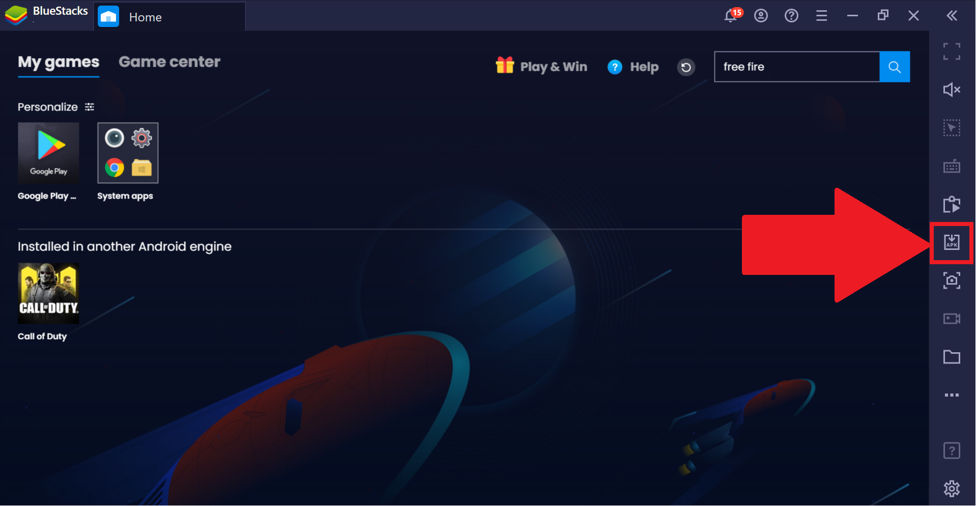 bluestacks install apk