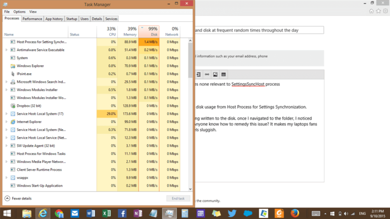 Host Process for Setting Synchronization