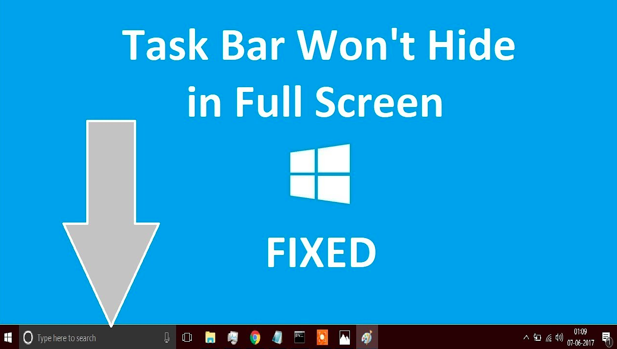 hide taskbar in full screen