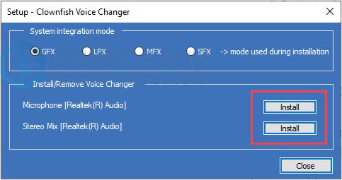 clownfish voice changer not working