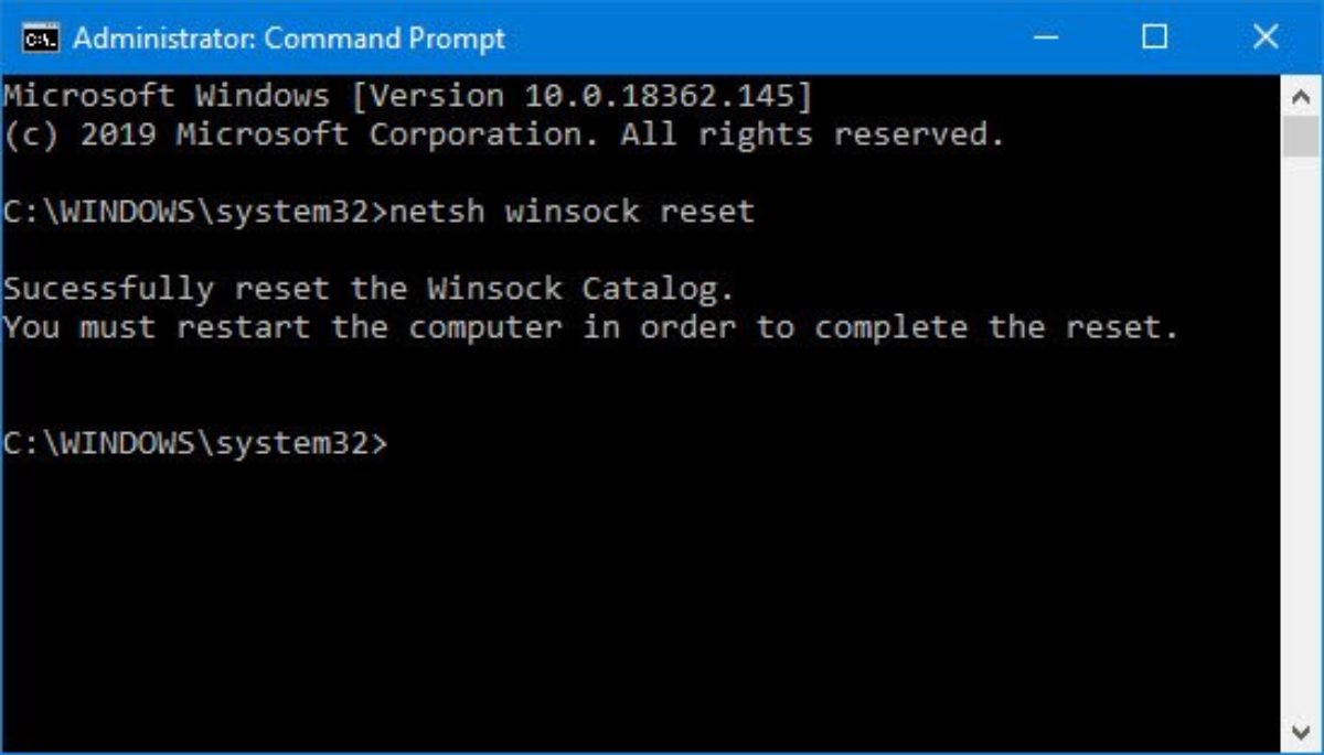 Here How You Can Perform a Netsh Winsock Reset netsh winsock reset