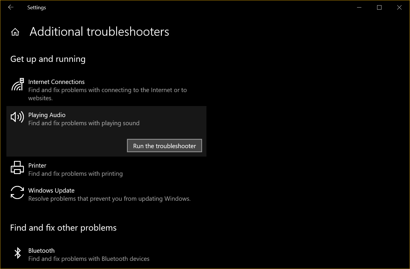 Run Audio Troubleshooter