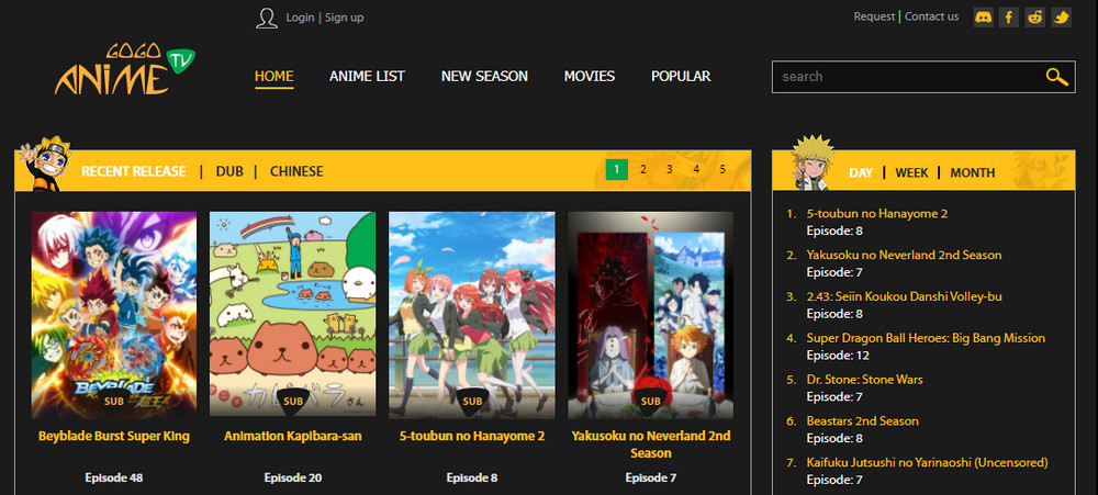 GoGoAnime website