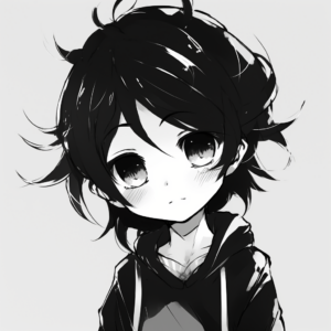 black and white anime pfp boy