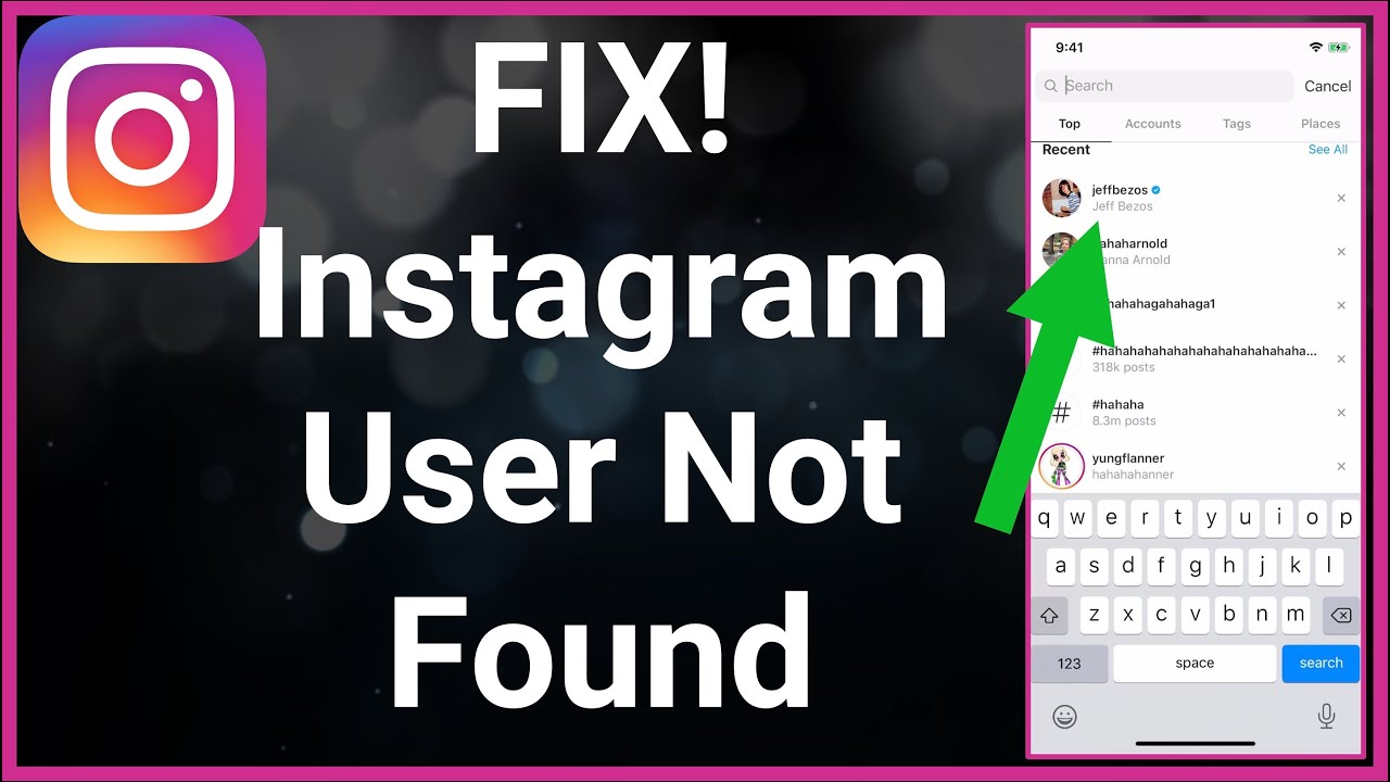 user not found on instagram but picture shows